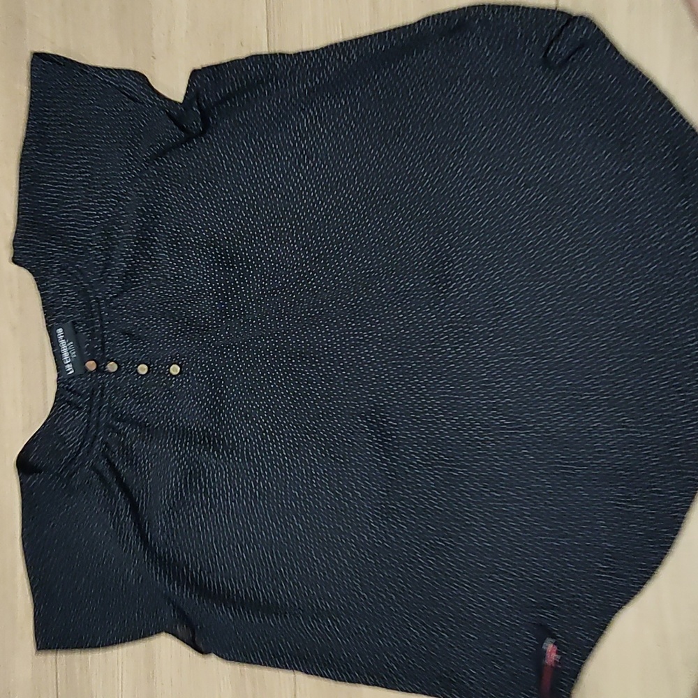 Black women's blouse, size petite small. Brand is Liz Claiborne